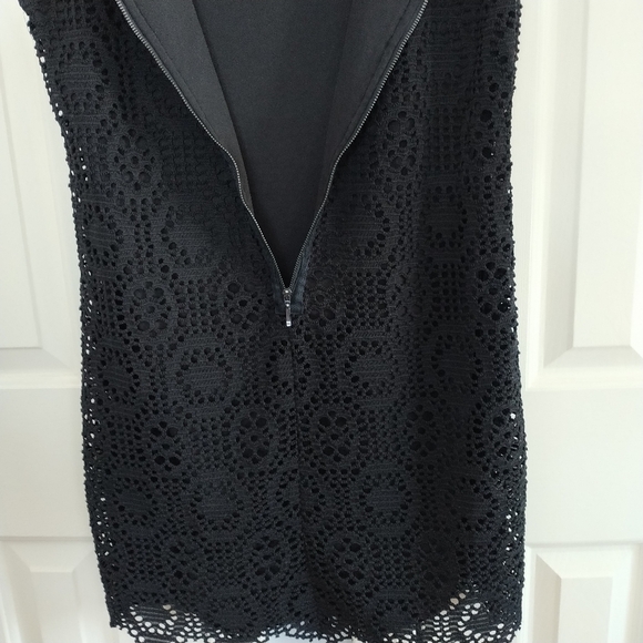 DKNY Black Lace Sheath Dress Back Zipper Detail M - Picture 9 of 12